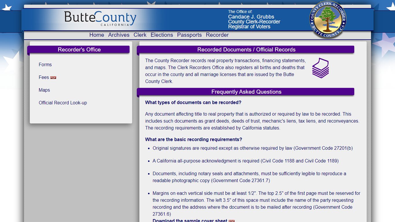 Recorded Documents/Official Records - Butte County, California